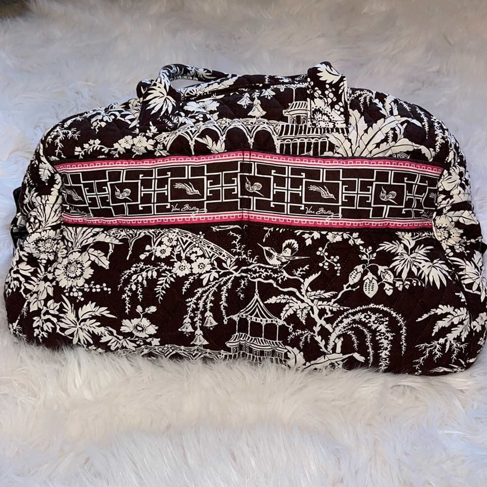 Vera Bradley Brown and Pink Duffle Bag